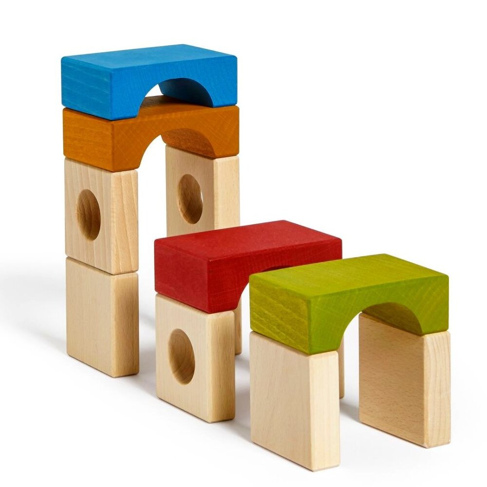 NWT Lubulona Wooden Toy Medium Tunnel Blocks Set - Fontana